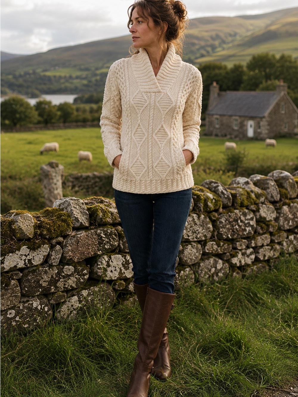Blarney Aran Originals 100% Merino Wool Irish Sweater | Ireland | S